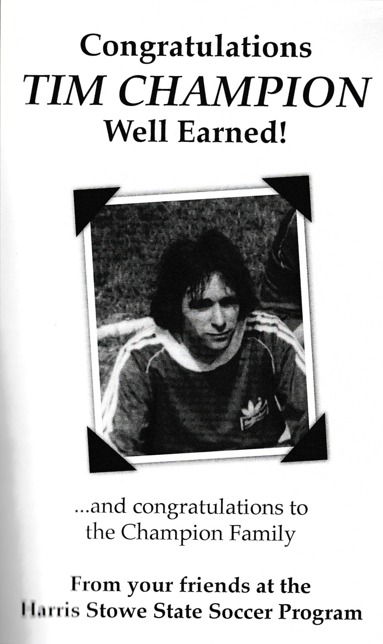 Champion, Tim 2013 - St. Louis Soccer Hall of Fame