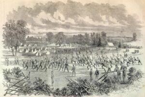 Cival War era Camp Johnson soccer match